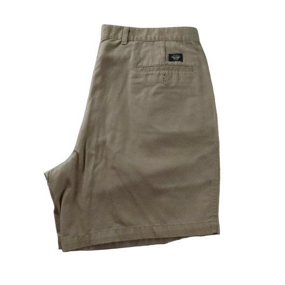 DOCKERS Shorts Men's Pleated Khakis Slash Pockets Button Brown 38 - Picture 7 of 11